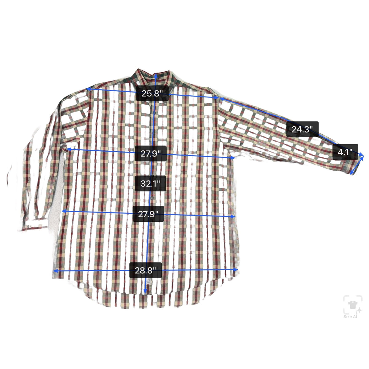 Abercrombie & Fitch Co. Men’s Red/Green Plaid Button-Up Long Sleeve Shirt Size M