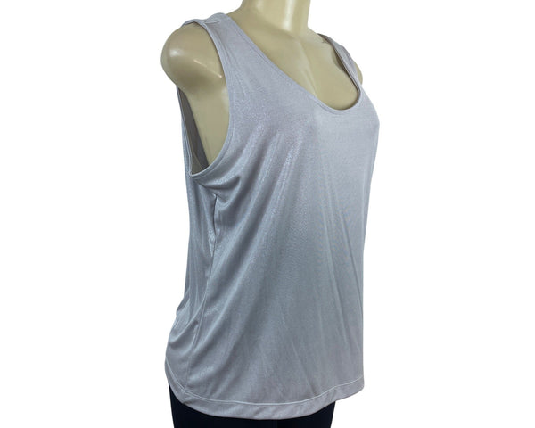 Chicos Women’s Travelers Light Silver Sleeveless Tank Top Size 2 (12/14) - New