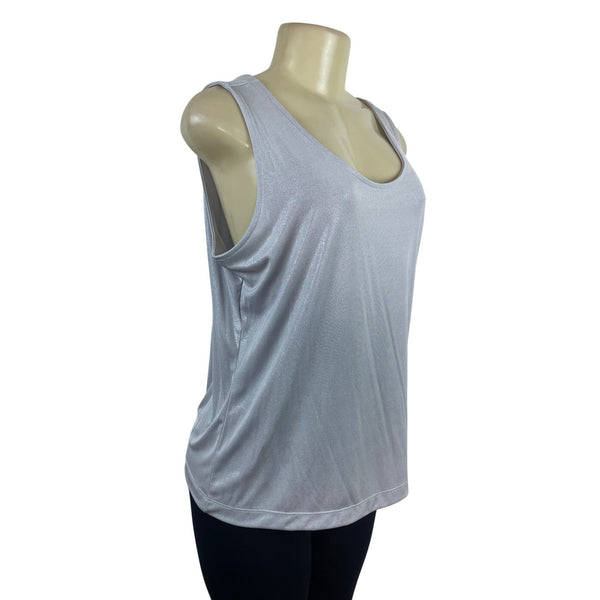 Chicos Women’s Travelers Light Silver Sleeveless Tank Top Size 2 (12/14) - New
