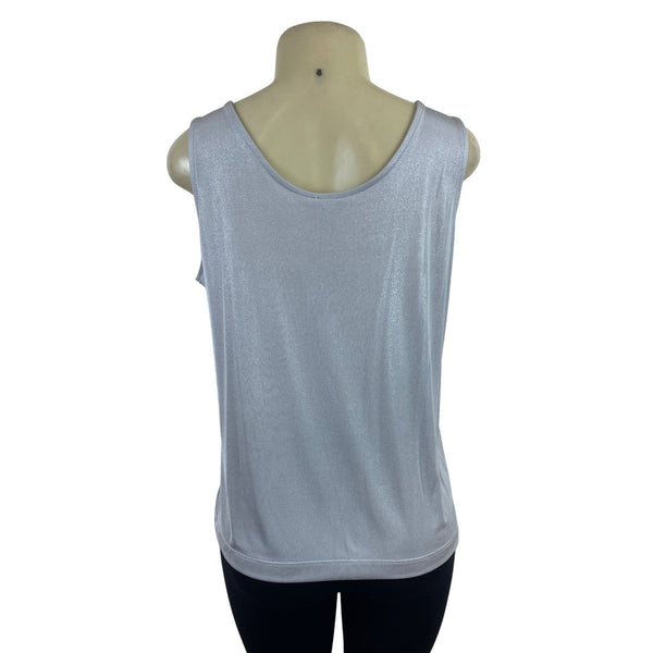 Chicos Women’s Travelers Light Silver Sleeveless Tank Top Size 2 (12/14) - New