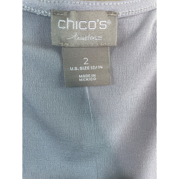 Chicos Women’s Travelers Light Silver Sleeveless Tank Top Size 2 (12/14) - New