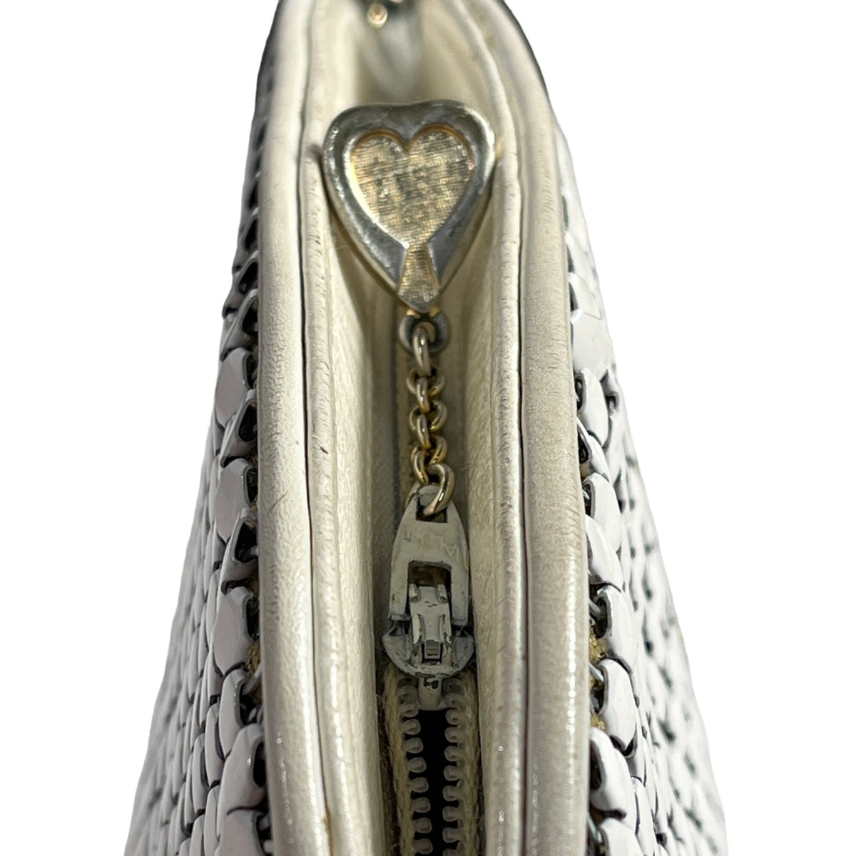 Vintage Whiting And Davis Women's Ivory Metal Mesh Shoulder Bag Sz S