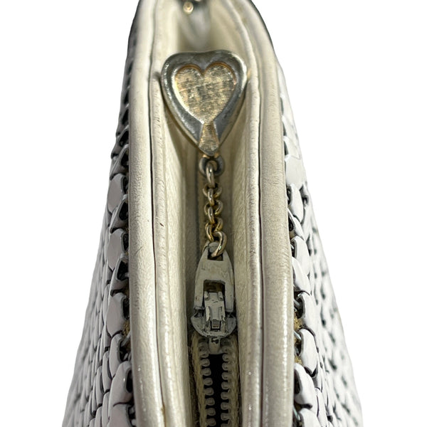 Vintage Whiting And Davis Women's Ivory Metal Mesh Shoulder Bag Sz S