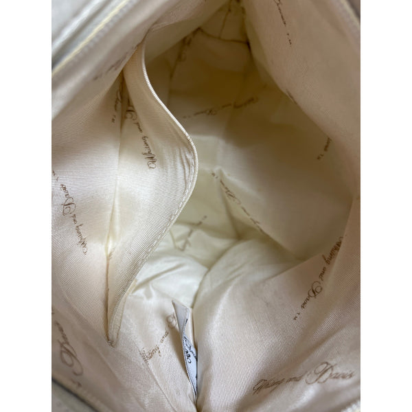 Vintage Whiting And Davis Women's Ivory Metal Mesh Shoulder Bag Sz S