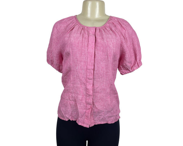 J. Crew Womens Pink Button-Front Blouse With Back Tie Closure Sz 4 - New
