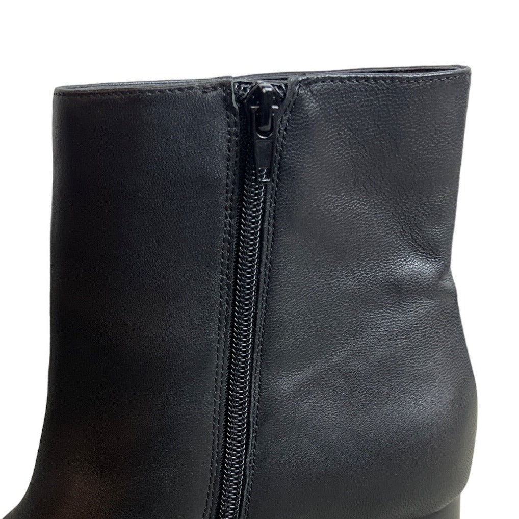Inc International Concepts Women's Black Leather Inc-Dasha Heeled Booties Sz 9M