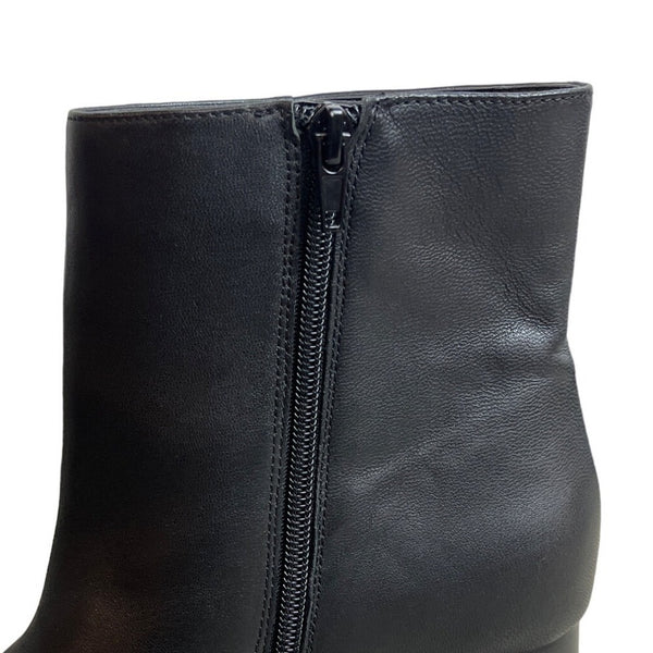 Inc International Concepts Women's Black Leather Inc-Dasha Heeled Booties Sz 9M