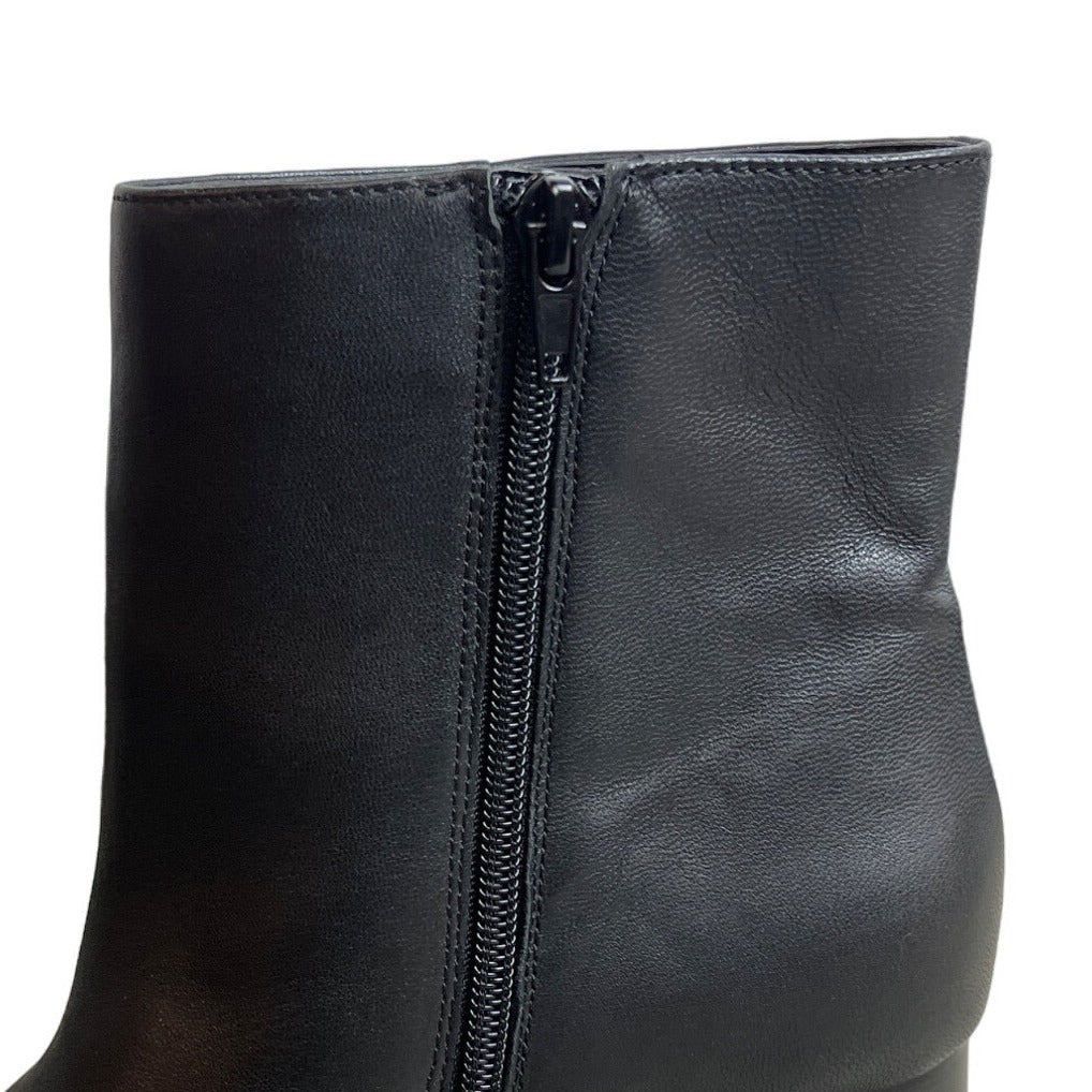 Inc International Concepts Women's Black Leather Inc-Dasha Heeled Booties Sz 9M
