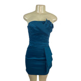 Romeo & Juliet Women's Teal Couture Strapless Mini Dress Sz S
