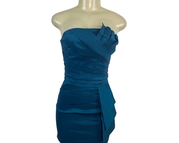 Romeo & Juliet Women's Teal Couture Strapless Mini Dress Sz S