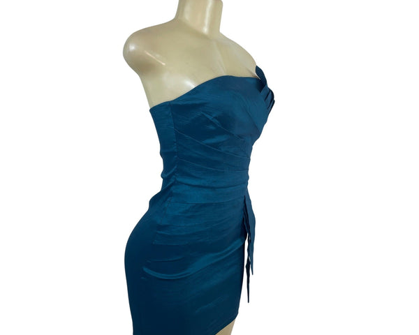 Romeo & Juliet Women's Teal Couture Strapless Mini Dress Sz S