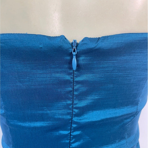 Romeo & Juliet Women's Teal Couture Strapless Mini Dress Sz S