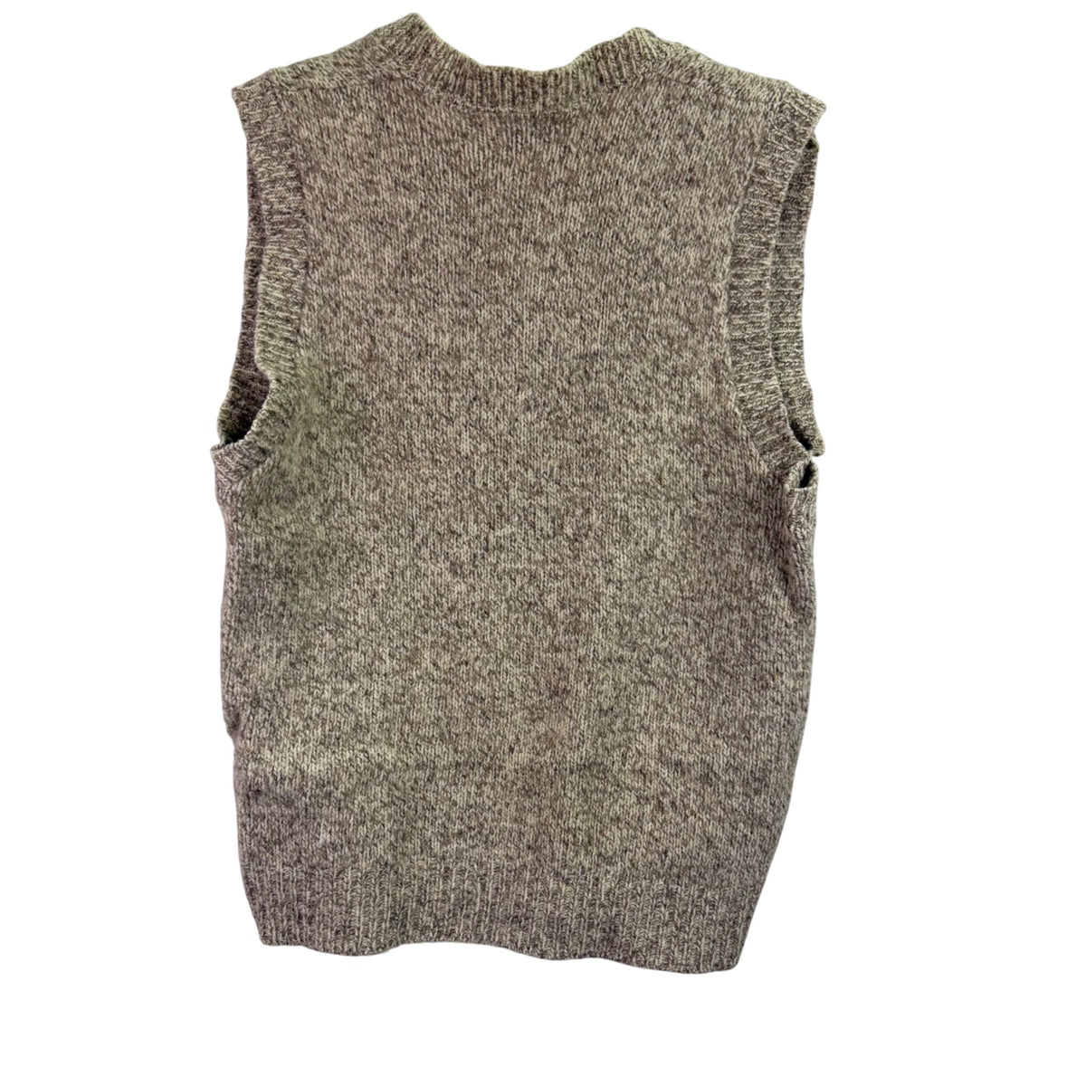 L.L. Bean Mens Gray Wool Knit Sleeveless Sweater Vest V-Neck Classic Fit Large