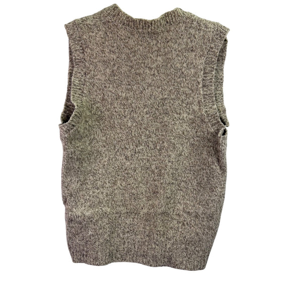 L.L. Bean Mens Gray Wool Knit Sleeveless Sweater Vest V-Neck Classic Fit Large