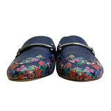 Talbots Women’s Blue Floral Print Genuine Leather Slip-On Loafers Shoes Size 8M