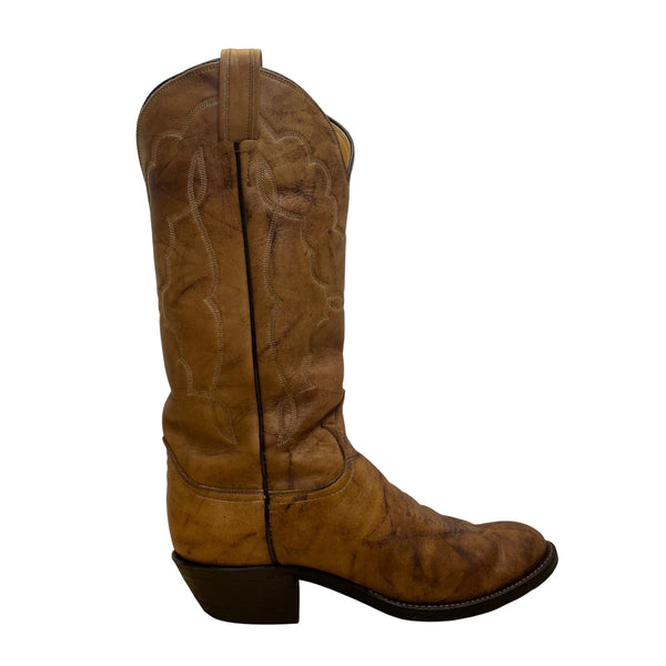 Tony Lama Men’s Tan Brown Leather Vintage Style Western Cowboy Boots Size 6.5D