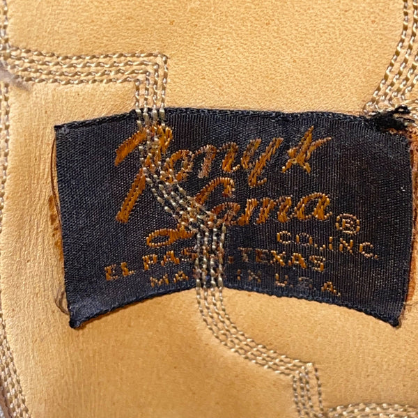 Tony Lama Men’s Tan Brown Leather Vintage Style Western Cowboy Boots Size 6.5D