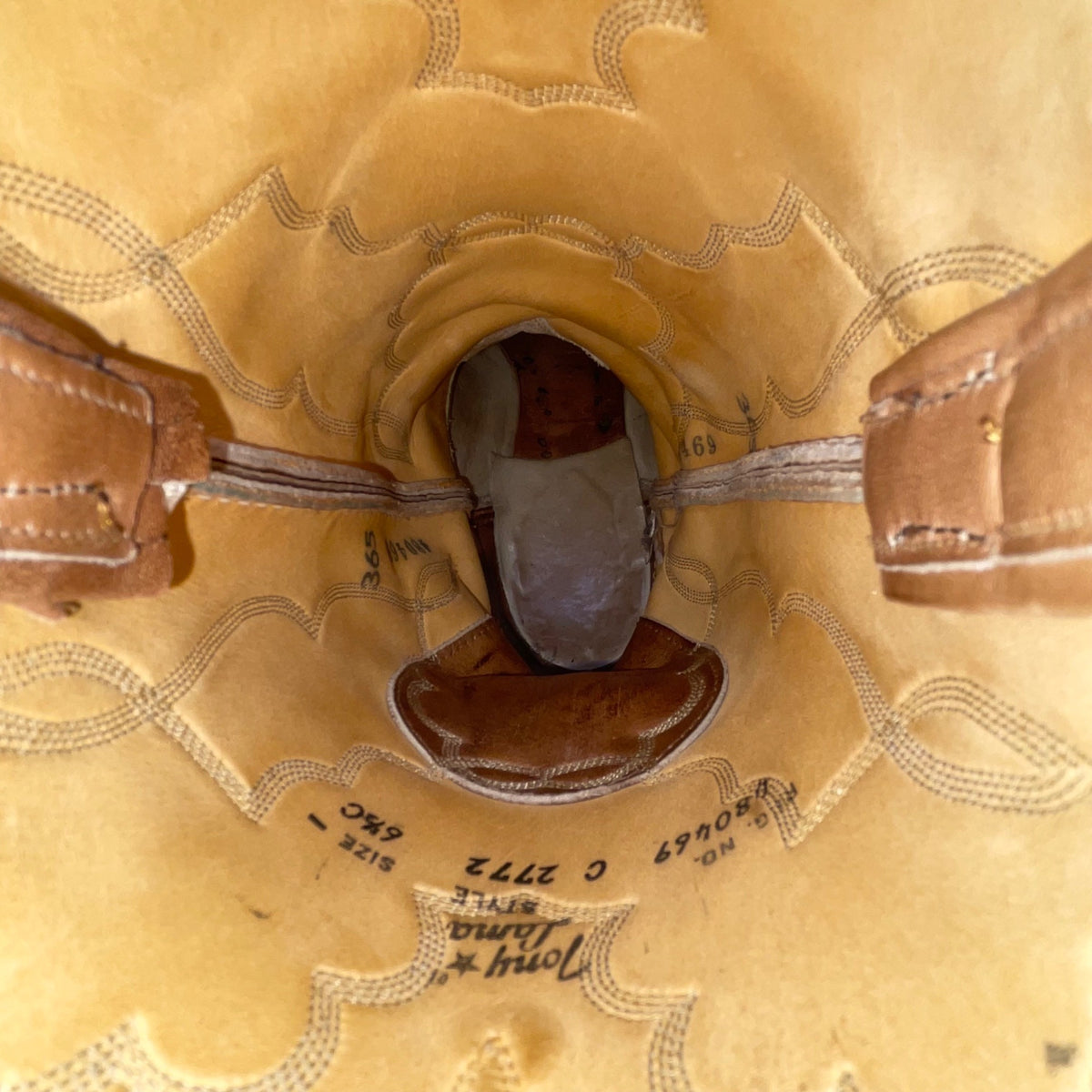 Tony Lama Men’s Tan Brown Leather Vintage Style Western Cowboy Boots Size 6.5D