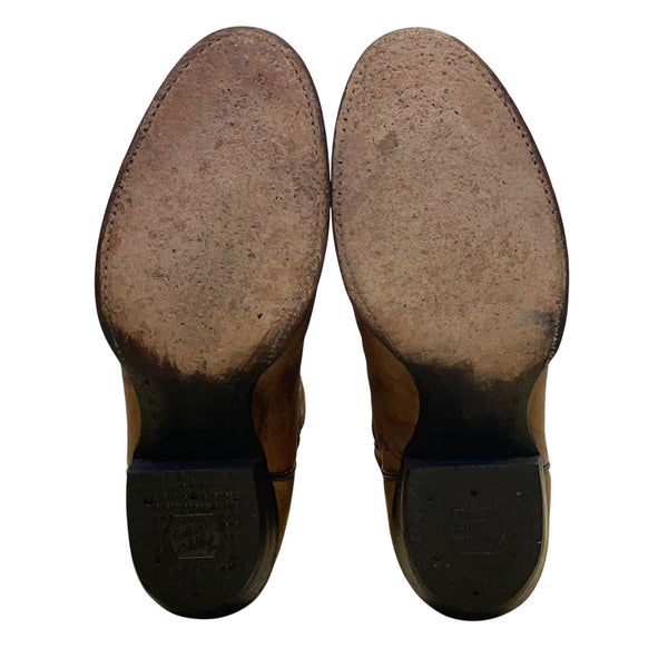 Tony Lama Men’s Tan Brown Leather Vintage Style Western Cowboy Boots Size 6.5D