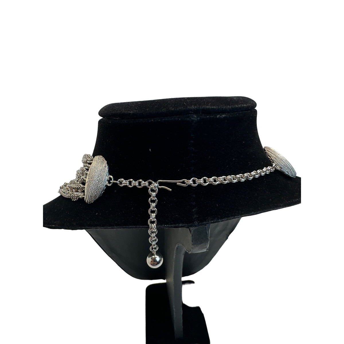 Women's Silver Tone Multi Layer Bib Chain Necklace - 17in