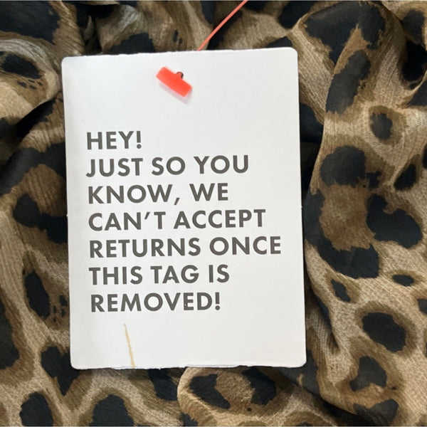 Asos Leopard Print Design Long Sleeve Cut-Out Mini Dress Sz10 - New