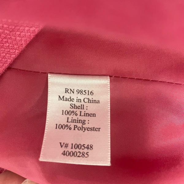 Coldwater Creek Womens Pink Linen-Blend Blazer Chic Button-Up Jacket Size 10