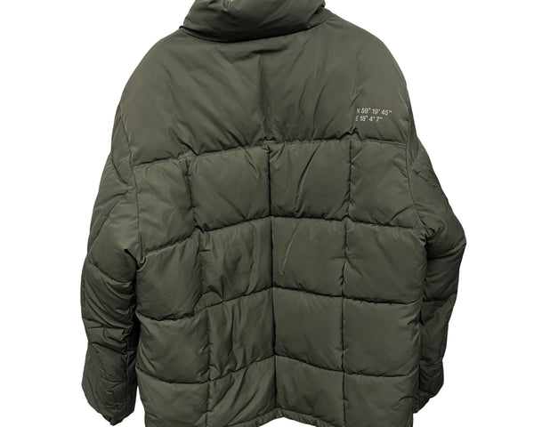 H&M Divided Mens Green Tan Puffer Jacket Polyester Lightweight XL Winter Coat