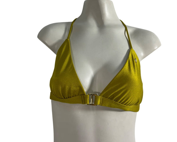 Asherah Gold Halter Bikini Top Size L- NEW