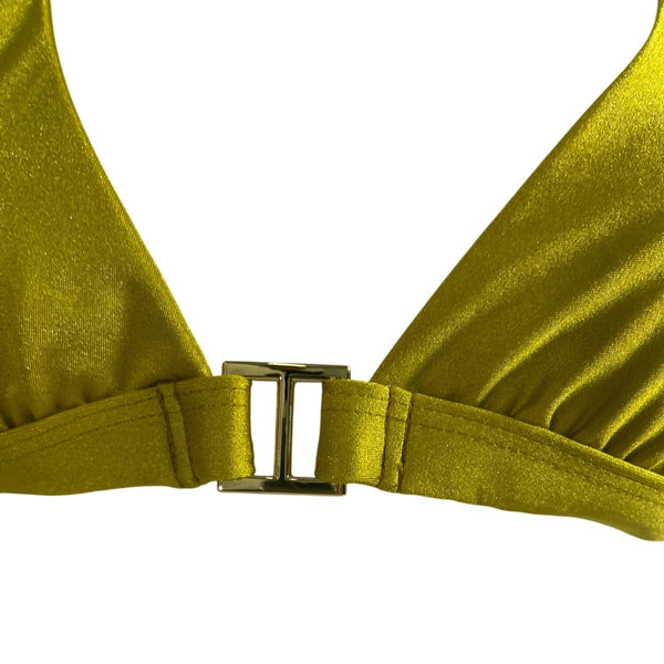 Asherah Gold Halter Bikini Top Size L- NEW