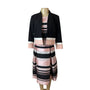 Hobbs London Womens Black Pink A-Line Striped Dress With Cropped Jacket Sz 8 New