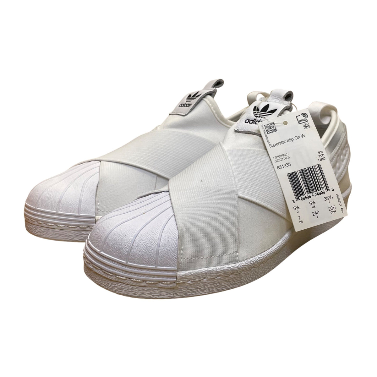 Adidas Women’s White Superstar Slip On Originals Sneakers Size 7