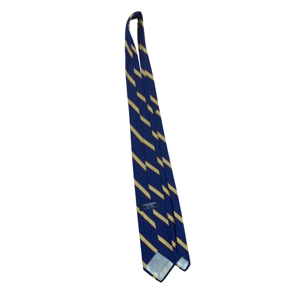 Vintage Brooks Brothers Blue Striped Silk Necktie Gold & Burgundy Accents