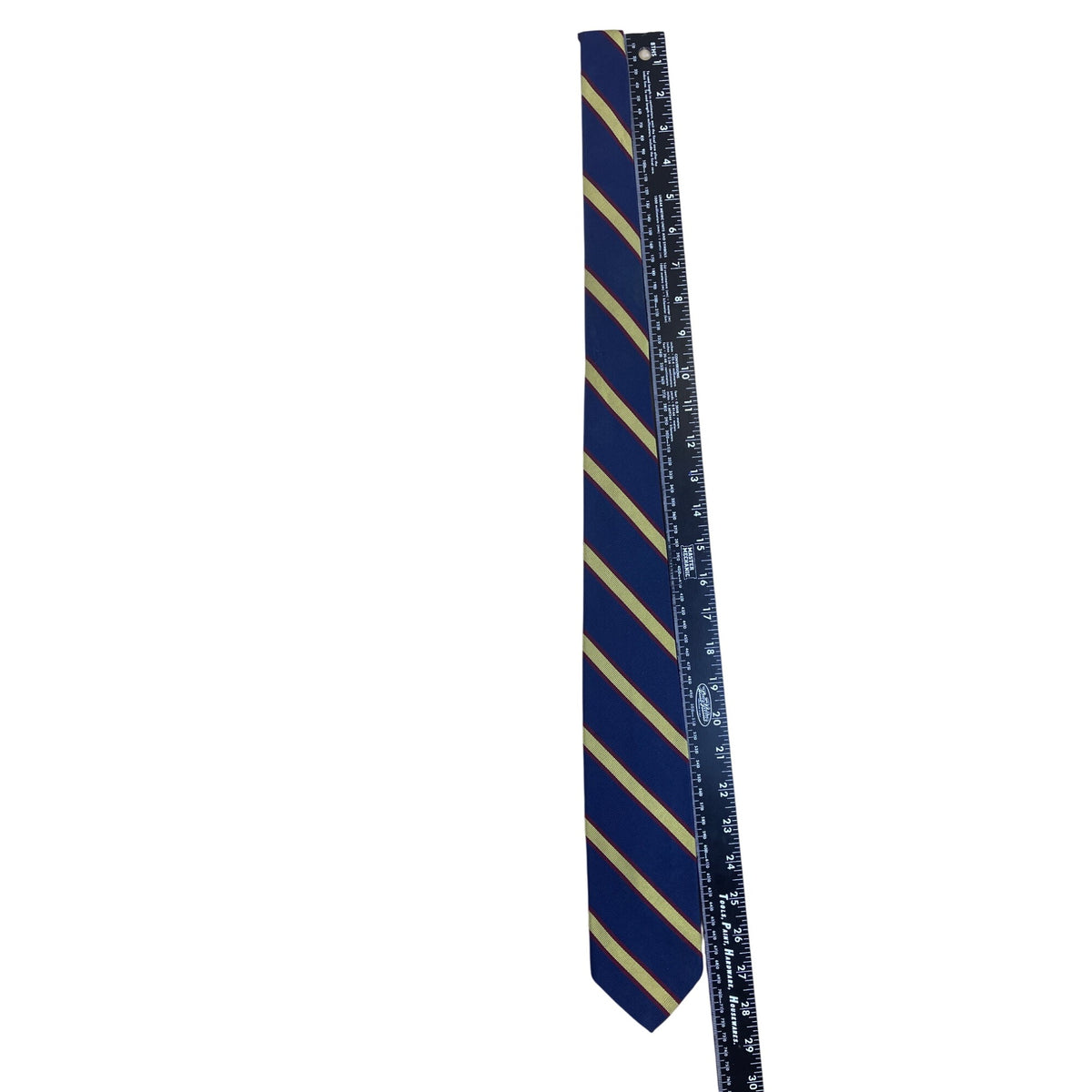 Vintage Brooks Brothers Blue Striped Silk Necktie Gold & Burgundy Accents
