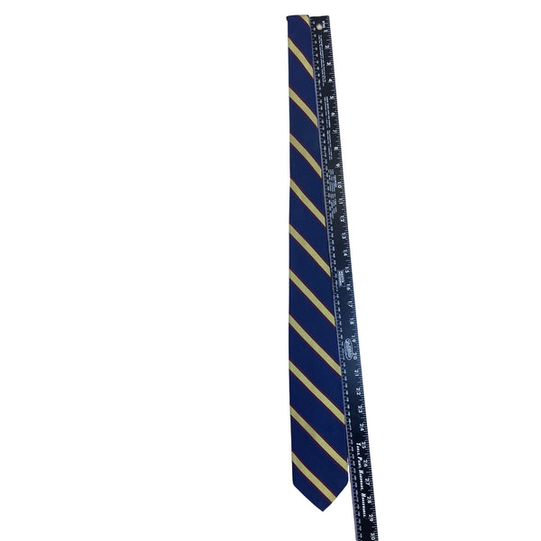 Vintage Brooks Brothers Blue Striped Silk Necktie Gold & Burgundy Accents