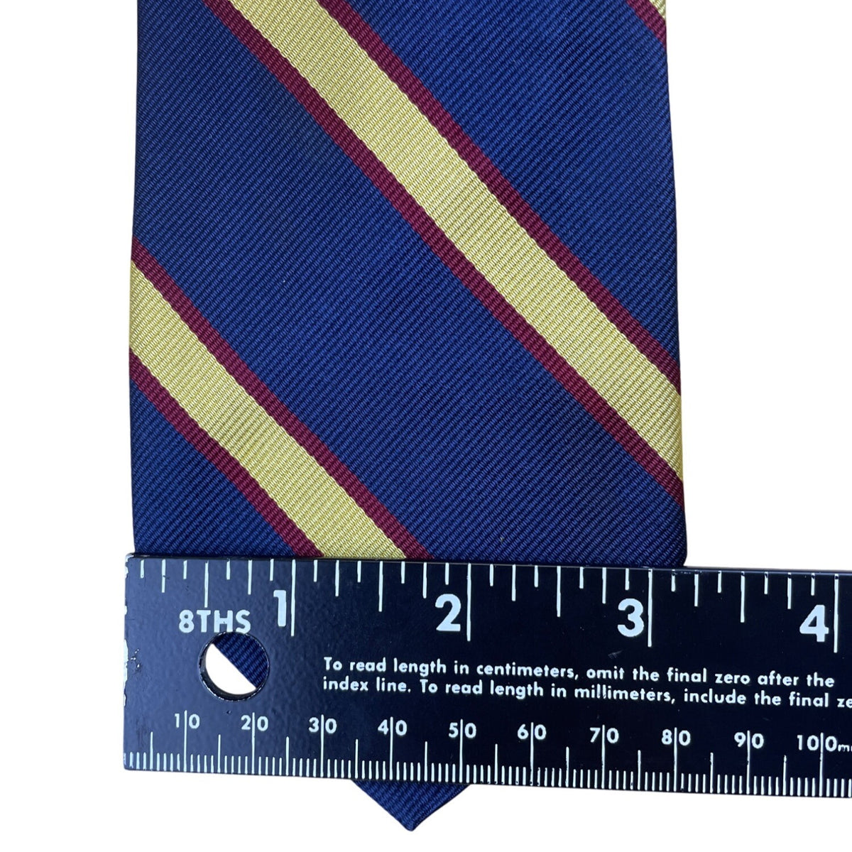 Vintage Brooks Brothers Blue Striped Silk Necktie Gold & Burgundy Accents
