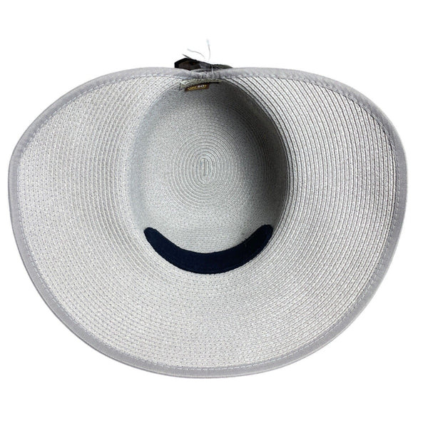 Sun and Sand Womens Wide Brim Paper Straw Sun Hat Beige UPF 50+ New