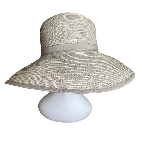Sun and Sand Womens Wide Brim Paper Straw Sun Hat Beige UPF 50+ New