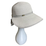 Sun and Sand Womens Wide Brim Paper Straw Sun Hat Beige UPF 50+ New