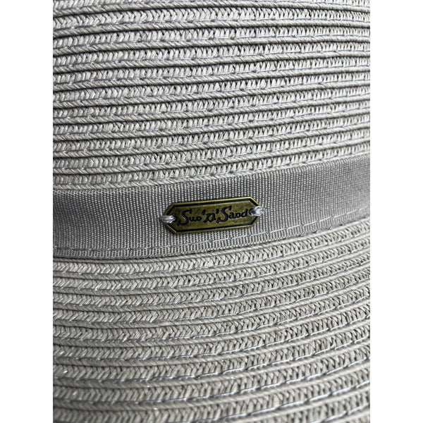 Sun and Sand Womens Wide Brim Paper Straw Sun Hat Beige UPF 50+ New