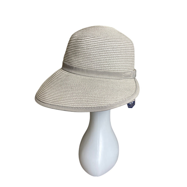 Sun and Sand Womens Wide Brim Paper Straw Sun Hat Beige UPF 50+ New