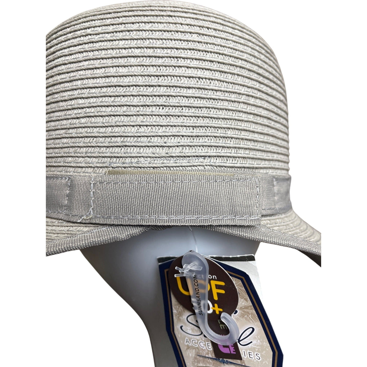 Sun and Sand Womens Wide Brim Paper Straw Sun Hat Beige UPF 50+ New