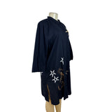 Michael Simon Women's Black Button-Up Tunic Dress With Embroidery Sz L - New