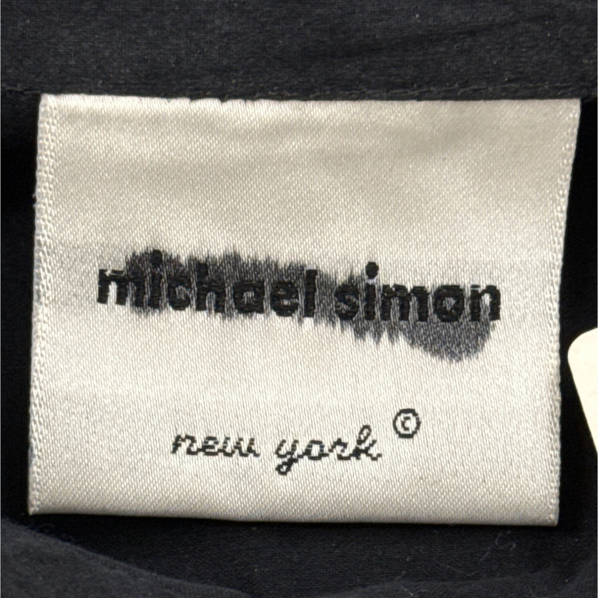 Michael Simon Women's Black Button-Up Tunic Dress With Embroidery Sz L - New
