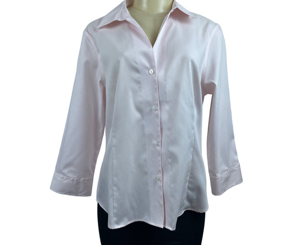 Anne Klein Women’s Pink Long Sleeve Button Up Shirt Sz L New