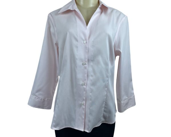 Anne Klein Women’s Pink Long Sleeve Button Up Shirt Sz L New