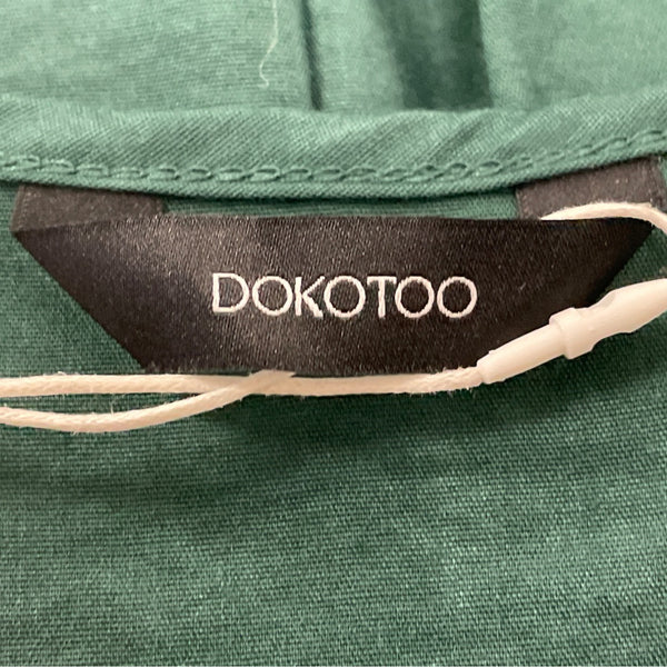 Dokotoo Womens Green V-Neck Ruffle Sleeve Peplum Blouse Soft Fabric Size S - New