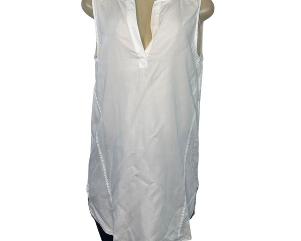 Beachlunchlounge Women's White Sleeveless Tunic Top Sz M/L