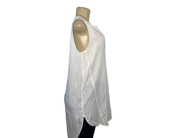 Beachlunchlounge Women's White Sleeveless Tunic Top Sz M/L