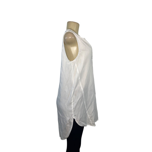 Beachlunchlounge Women's White Sleeveless Tunic Top Sz M/L
