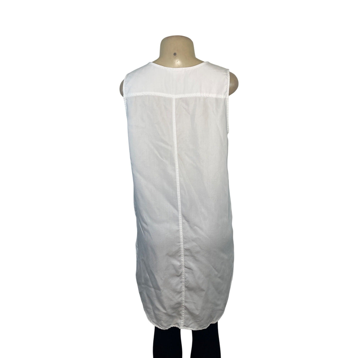 Beachlunchlounge Women's White Sleeveless Tunic Top Sz M/L
